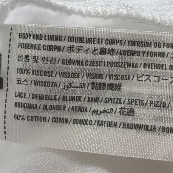 Abercrombie & Fitch White Y2K Lace Midi Dress Boho Coastal Cottagecore Prairie - Picture 10 of 11